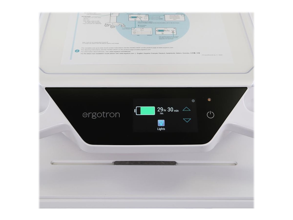 Ergotron CareFit Pro - Wagen - Electric Lift - für LCD-Display  PC-Ausrüstung - medizinisch - weiß Warm Gray - Bildschirmgröße: bis zu 686 cm (bis zu 27 Zoll)