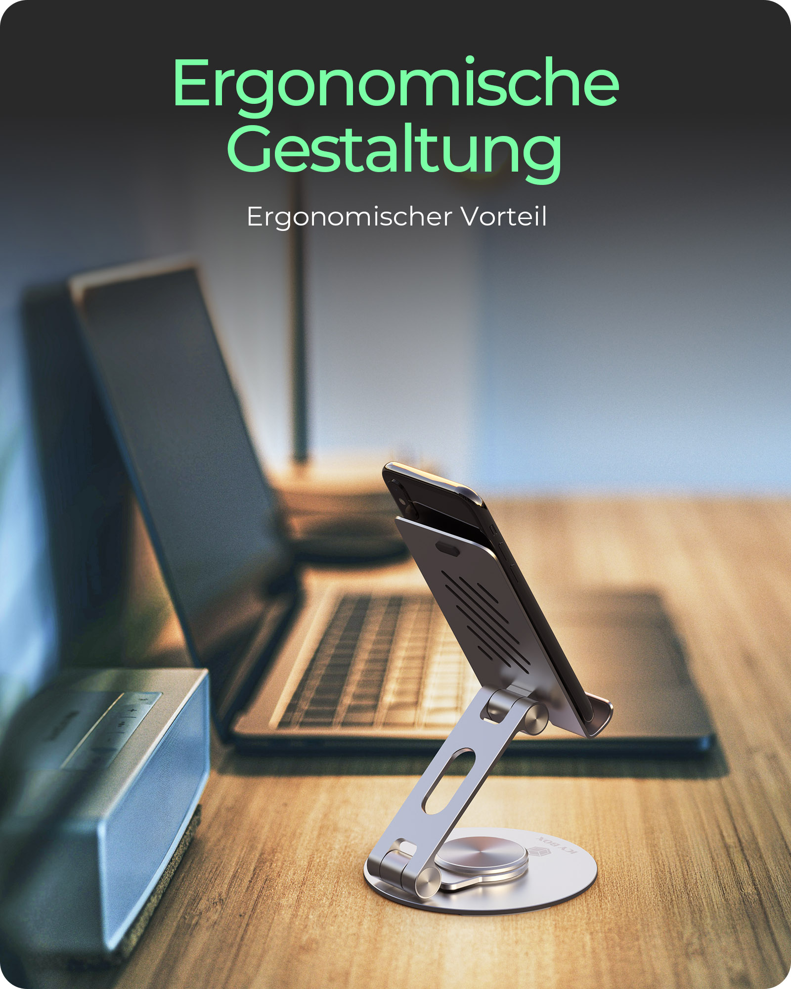 ICY BOX Smartphone- und Tablet-Staender 360° drehbar, Ansicht 4