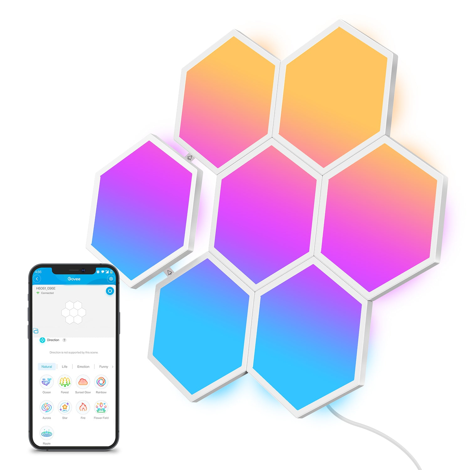 Govee Glide Hexa - Licht-Panel - LED - RGBIC (Packung mit 10), Ansicht 2