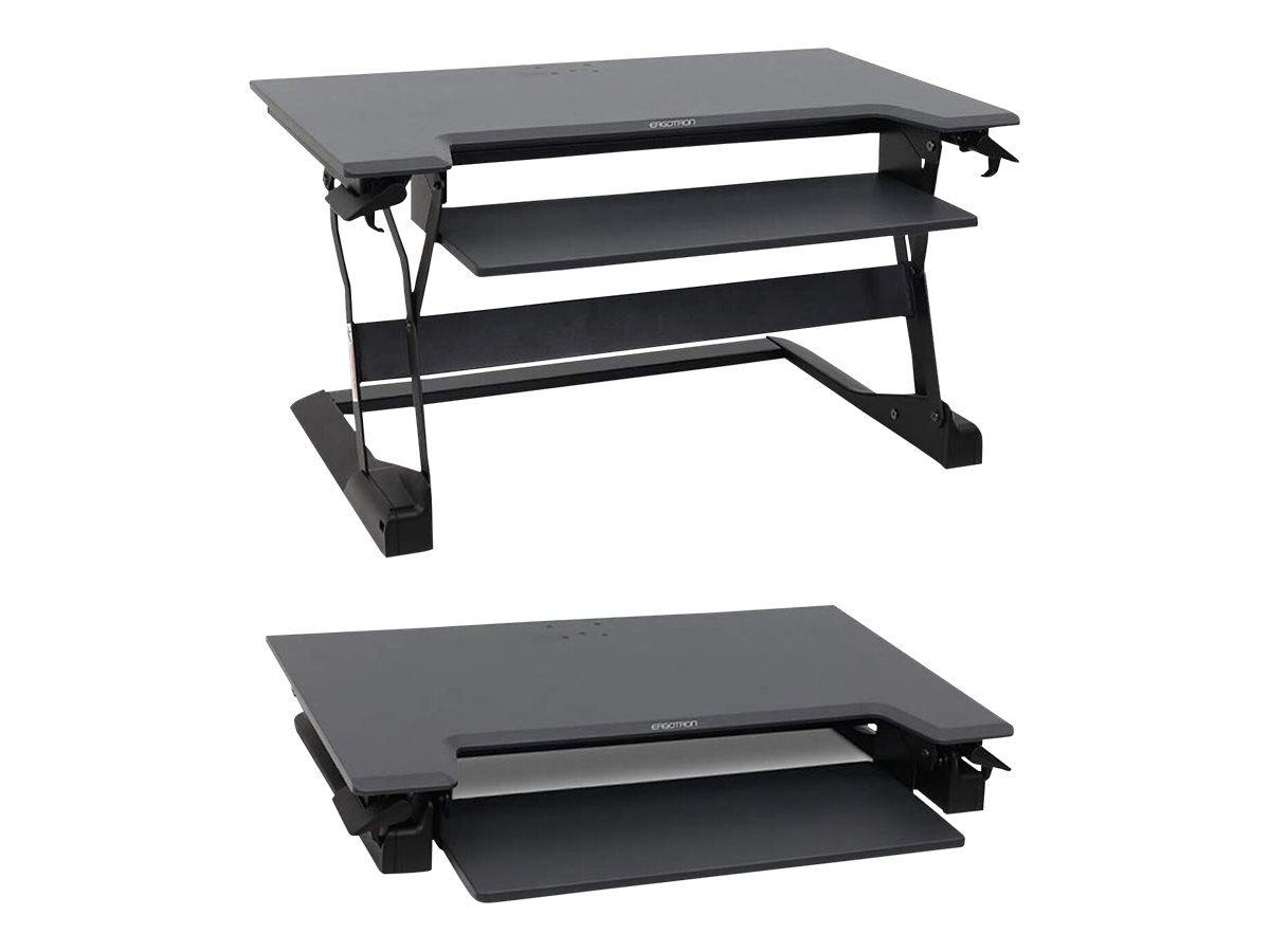 Ergotron WorkFit-TL Sitz-Steh-Schreibtisch-Arbeitsplatz - Aufstellung für Monitor / Tastatur - Schwarz, Ansicht 4
