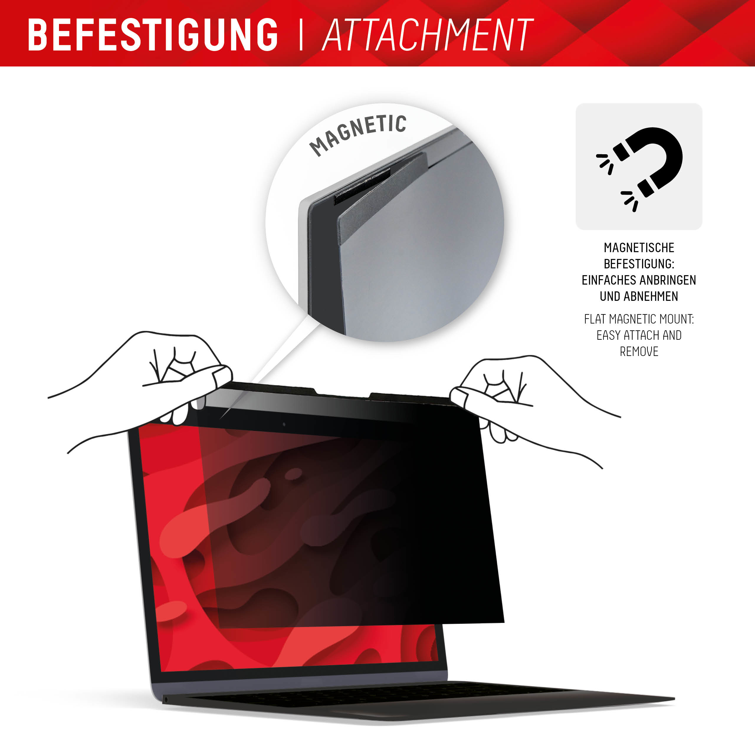 E.V.I. 01762 - 35,6 cm (14 Zoll) - Notebook - Rahmenloser Blickschutzfilter - 5H - Antireflexbeschichtung, Ansicht 4