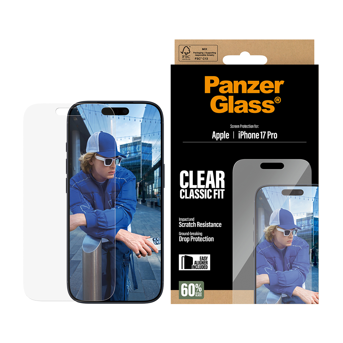 PanzerGlass Bildschirmschutz für Handy - Klassische Passform mit EasyAligner, Ansicht 4