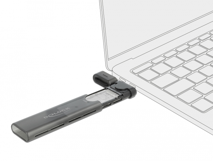 Delock Speichergehäuse - M.2 - M.2 NVMe Card / SATA 10Gb/s - USB 3.2 (Gen 2), Ansicht 4