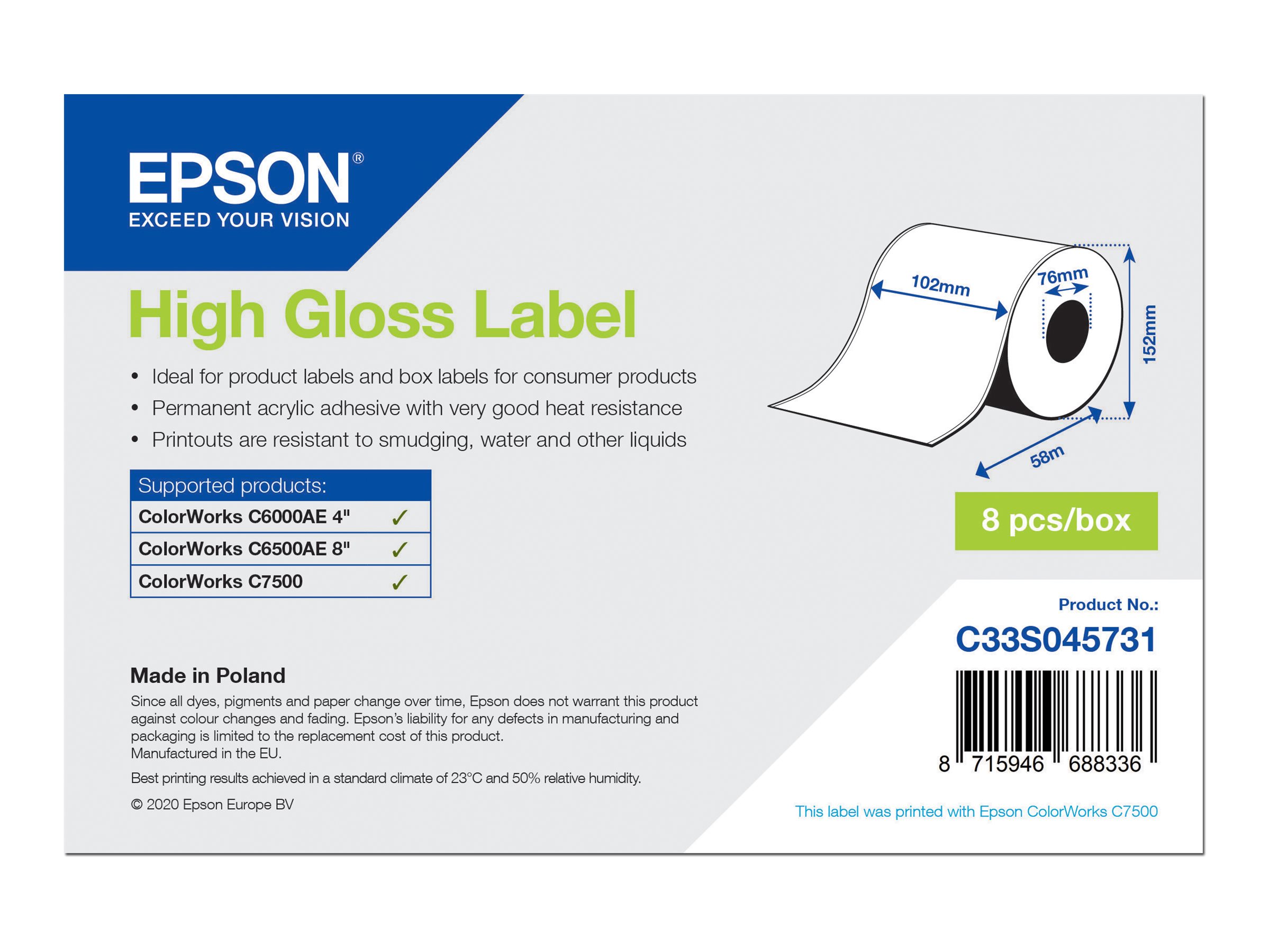 Epson Etikettenrolle, Normalpapier, 102mm