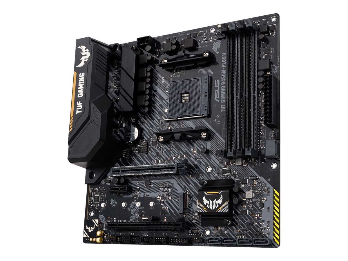 ASUS TUF GAMING B450M-PLUS II - Motherboard - micro ATX - Socket AM4 - AMD B450 Chipsatz - USB-C Gen1 USB 3.2 Gen 1 USB 3.2 Gen 2 - Gigabit LAN - Onboard-Grafik (CPU erforderlich)