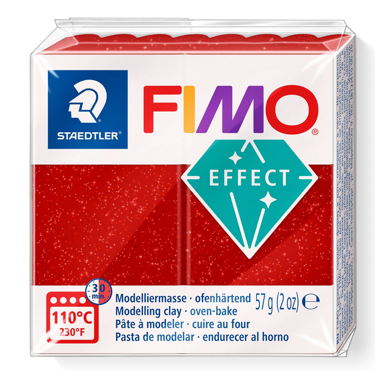 STAEDTLER FIMO 8020 - Knetmasse - Rot - Erwachsene - 1 Stück(e) - Glitter red - 1 Farben