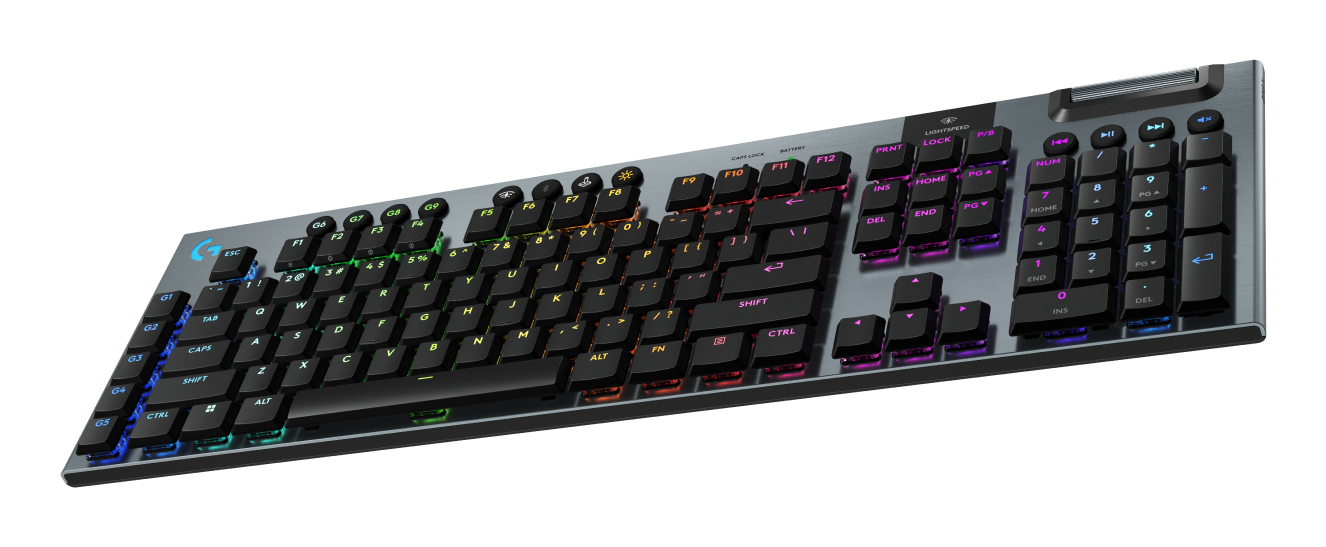 Logitech G G915 X - Tastatur - LIGHTSPEED - kabellos - Bluetooth - USB - GL Tactile - Schwarz - TL: Deutsch, QWERTZ, Ansicht 2