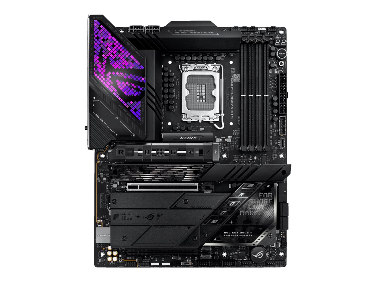 ASUS ROG STRIX Z890-E GAMING WIFI - Motherboard - ATX - LGA1851 Sockel - Z890 Chipsatz - USB-C 3.2 Gen 2x2, USB 3.2 Gen 1, USB 3.2 Gen 2, USB-C 3.2 Gen2, USB4 - 5 Gigabit Ethernet, Wi-Fi 7, Bluetooth - Onboard-Grafik (CPU erforderlich)