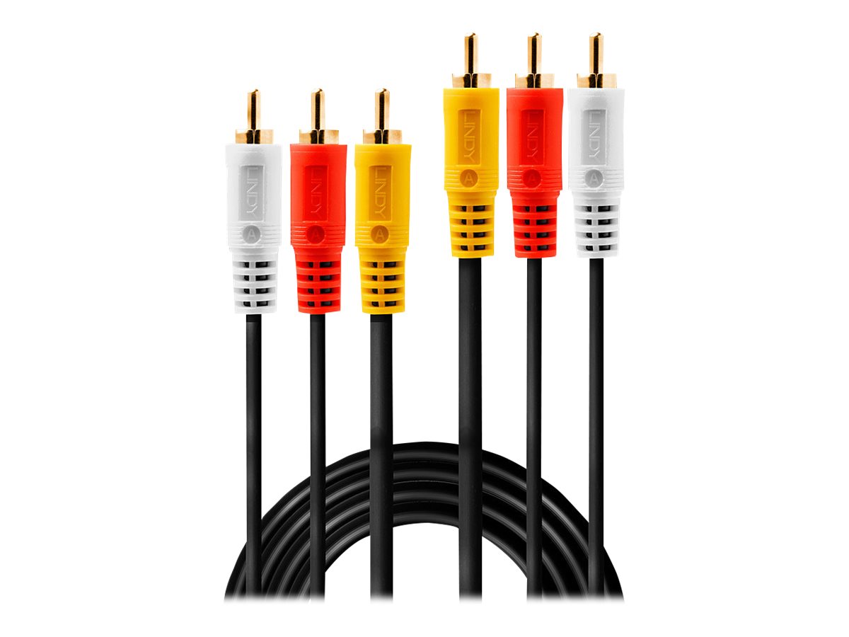 Lindy Premium - Video-  Audiokabel - Composite Video  Audio - RCA x 3 (M)