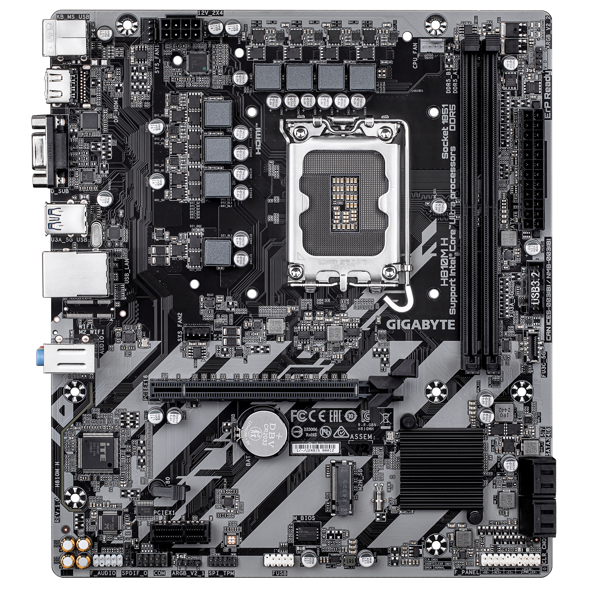 Gigabyte H810M H H810 S1851 mATX DDR5 - Mainboard - Intel H810, Ansicht 3