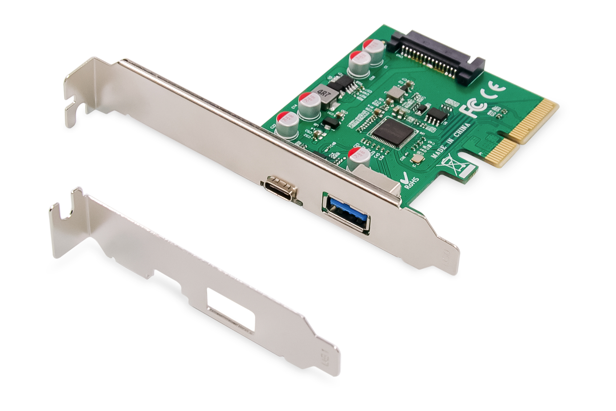 DIGITUS PCIe Karte, USB Type-C + USB A, Ansicht 2