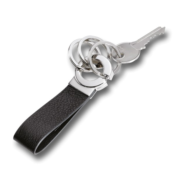 Troika KR8-02-LE - Schlüsselanhänger - Schwarz - Kunstleder - Leder - Metall - Abbildung - 31 mm - 101 mm, Ansicht 2