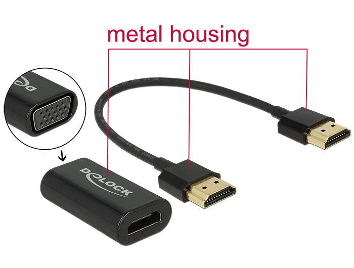 DeLOCK Adapter HDMI-A male > VGA female Video transformer