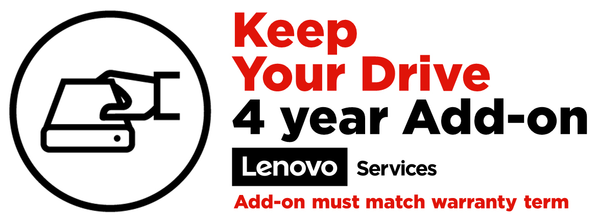 Lenovo 4 Jahre Einbehalten der Festplatte (Erweiterung), 1 Lizenz(en), 4 Jahr(e)