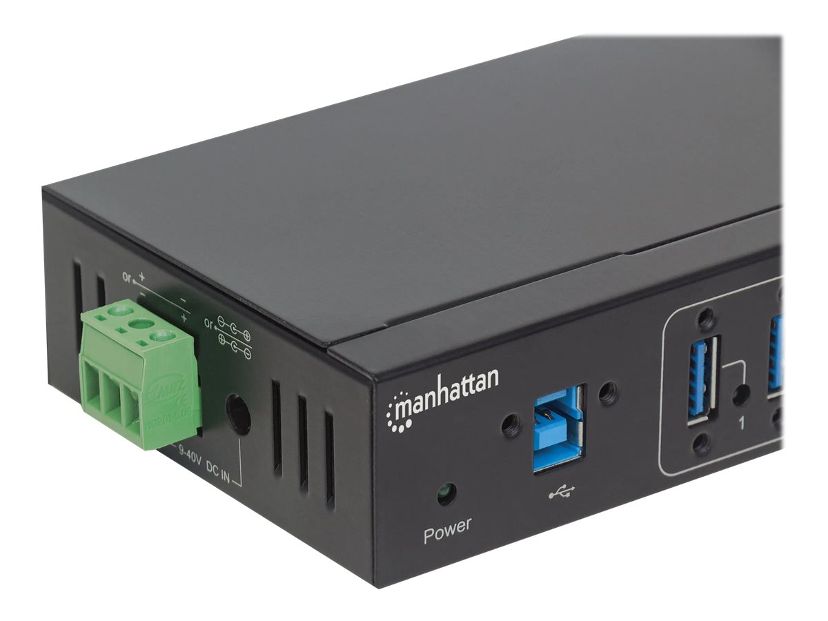 Manhattan USB-A 7-Port Hub Industrial, 7x USB-A Ports, 5 Gbps (USB 3.2 Gen1 aka USB 3.0), Ansicht 3