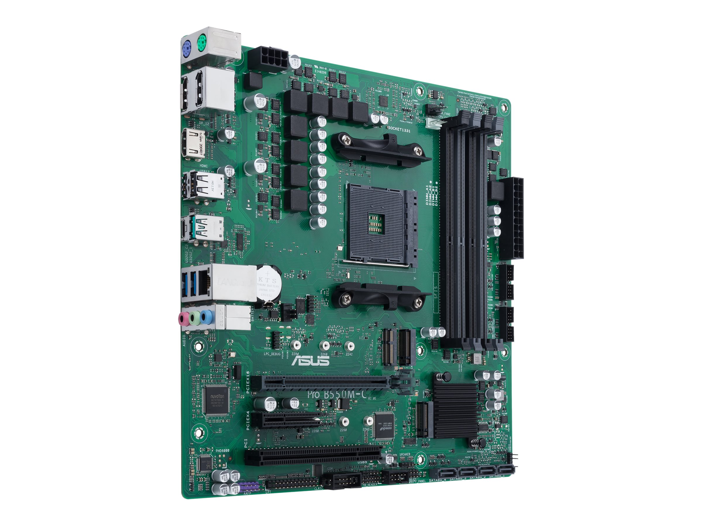 ASUS Pro B550M-C/CSM - Motherboard - micro ATX - Socket AM4 - AMD B550 Chipsatz - USB 3.2 Gen 1, USB 3.2 Gen 2, USB-C Gen2 - Gigabit LAN - Onboard-Grafik (CPU erforderlich)