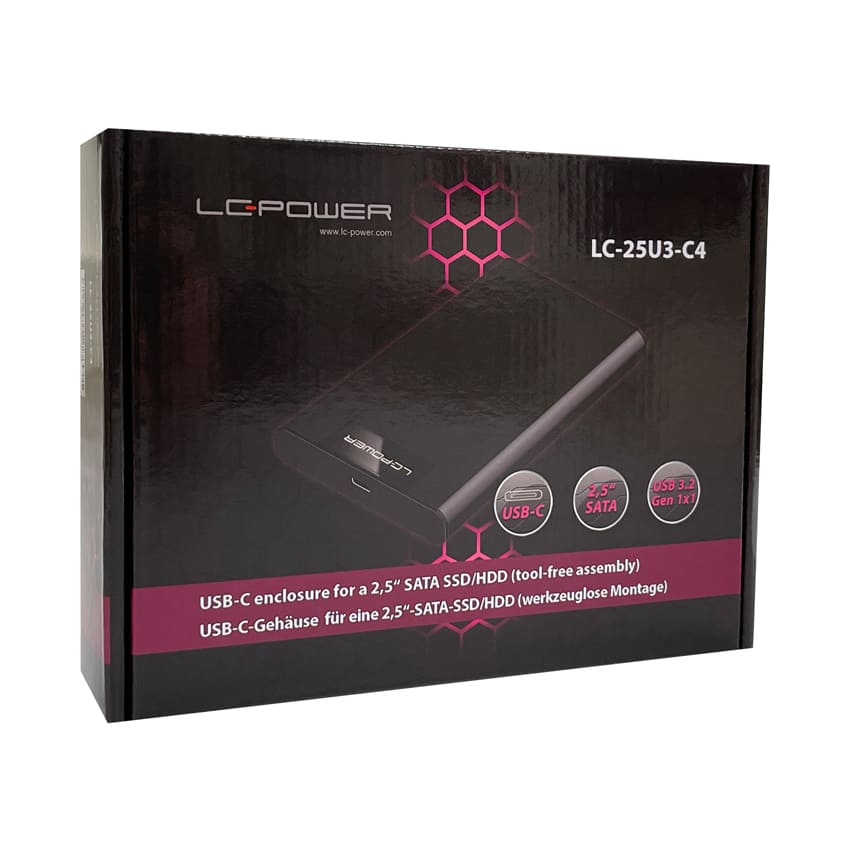 LC-Power 2.5 6.3cm LC-25U3-C4 USB3.2 black 10GB/s, Ansicht 2