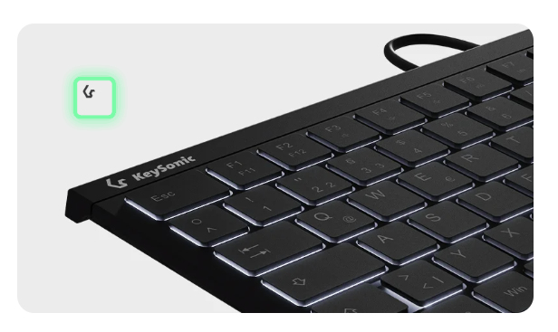 KeySonic KSK-5211ELU - Tastatur - Mini - mit 2-Tasten-Touchpad - TL: Deutsch, QWERTZ, Ansicht 4