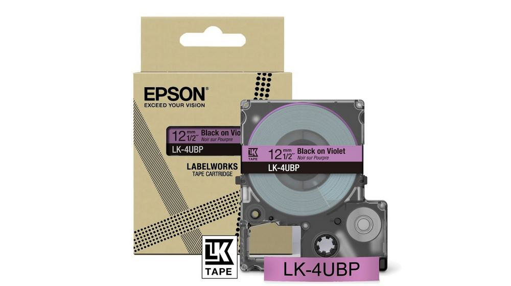 Epson LabelWorks LK-4UBP - Schwarz auf Violett - Rolle (1,2 cm x 8 m), Ansicht 2