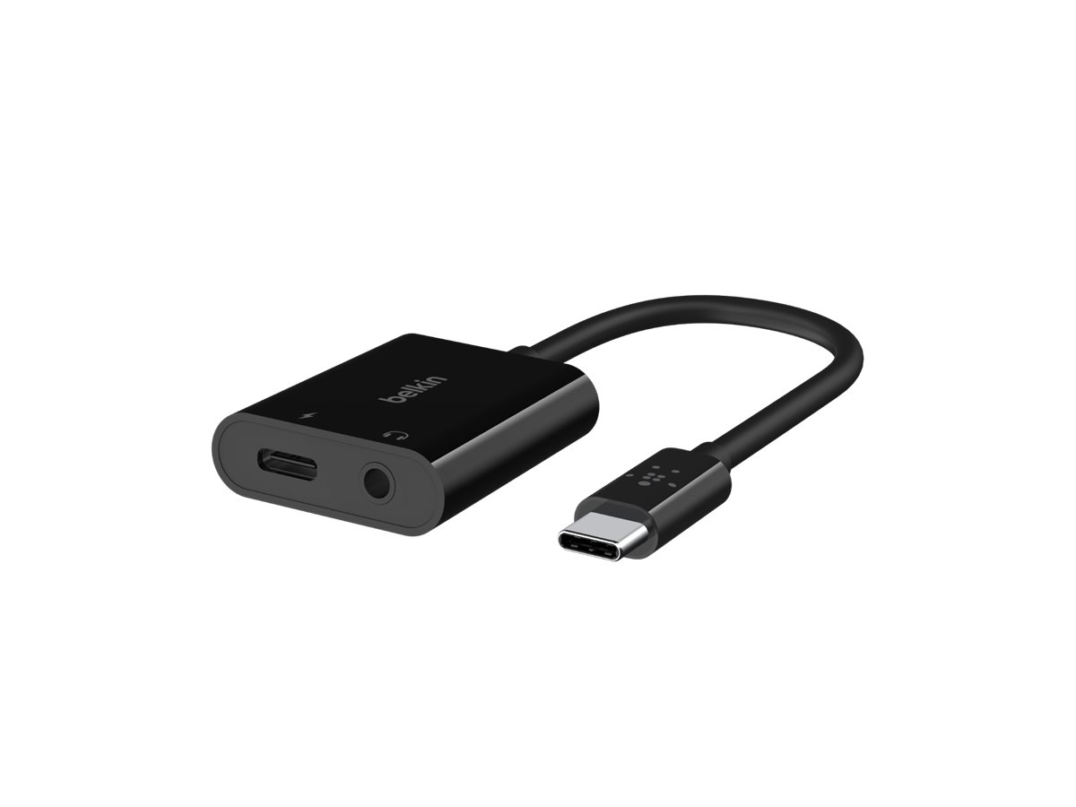 Belkin RockStar - USB-C zu Kopfhöreranschluss / Ladeadapter - 24 pin USB-C männlich zu Mini-Stecker, 24 pin USB-C, Ansicht 3