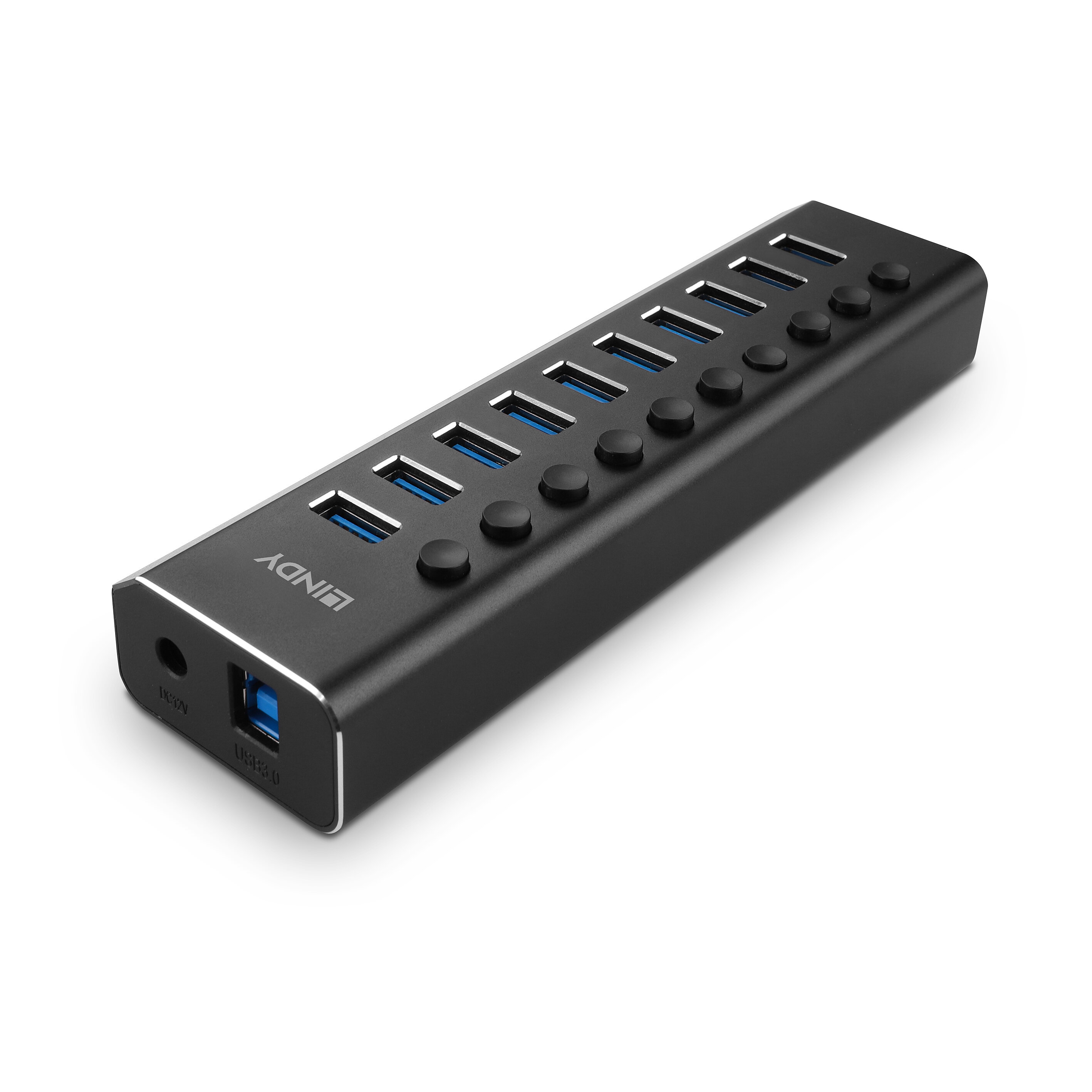 Lindy 10 Port USB 3.0 Hub mit Ein-/Ausschaltern, Ansicht 2