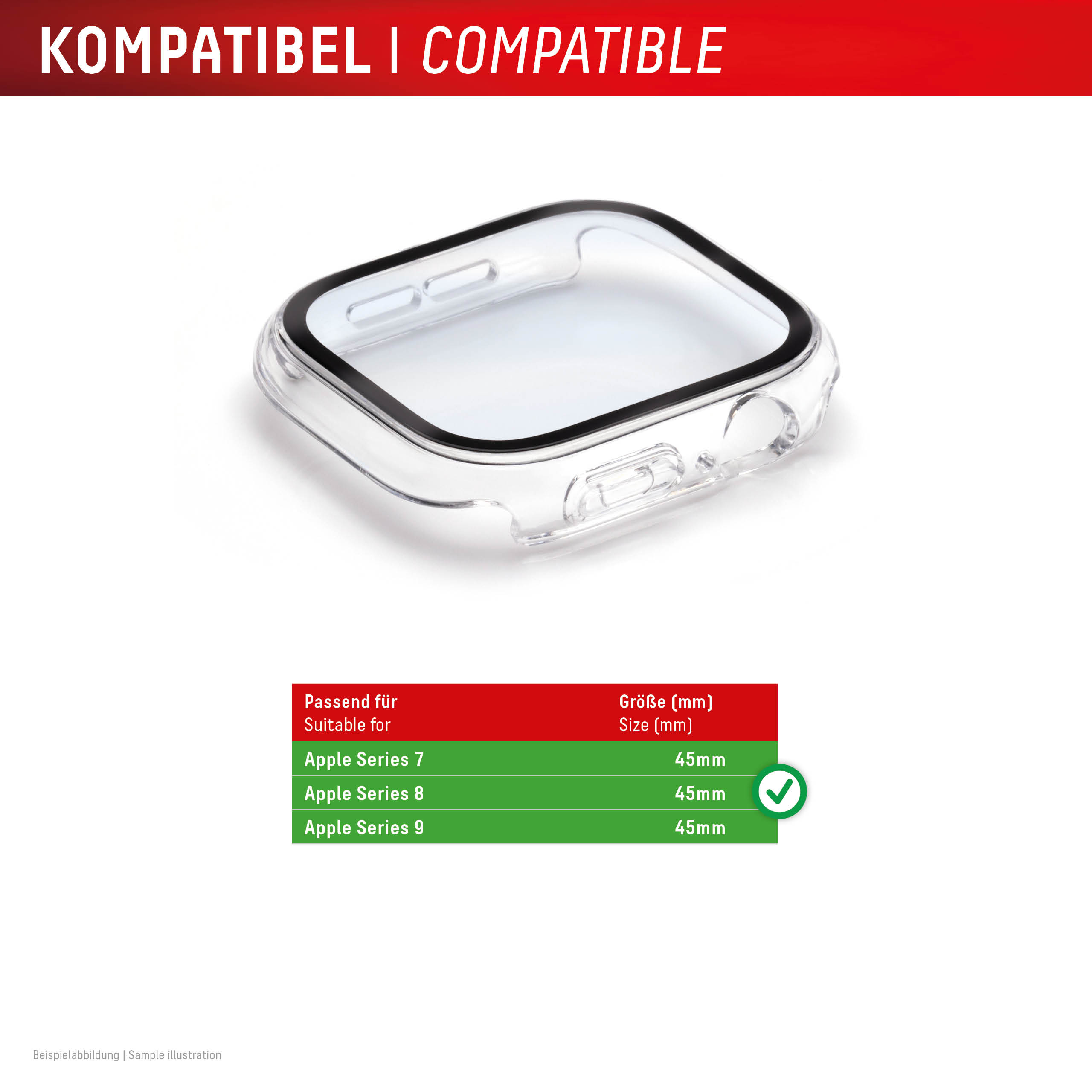 E.V.I. DISPLEX Full Body Apple Series - transparent Apple Watch 9/8/7 (45mm), Ansicht 3