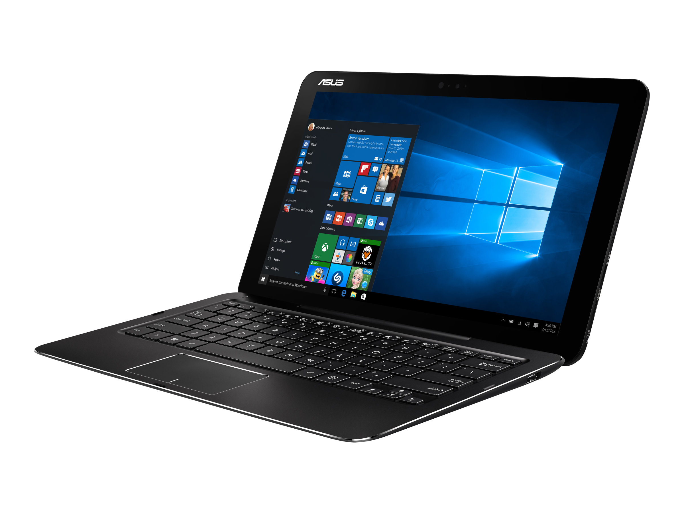 ASUS Transformer Book T302CA FL012R - Tablet - mit Tastatur-Dock - Intel Core m3 6Y30 / 900 MHz - Win 10 Pro 64-Bit - HD Graphics 515 - 8 GB RAM - 256 GB SSD - 31.8 cm (12.5")