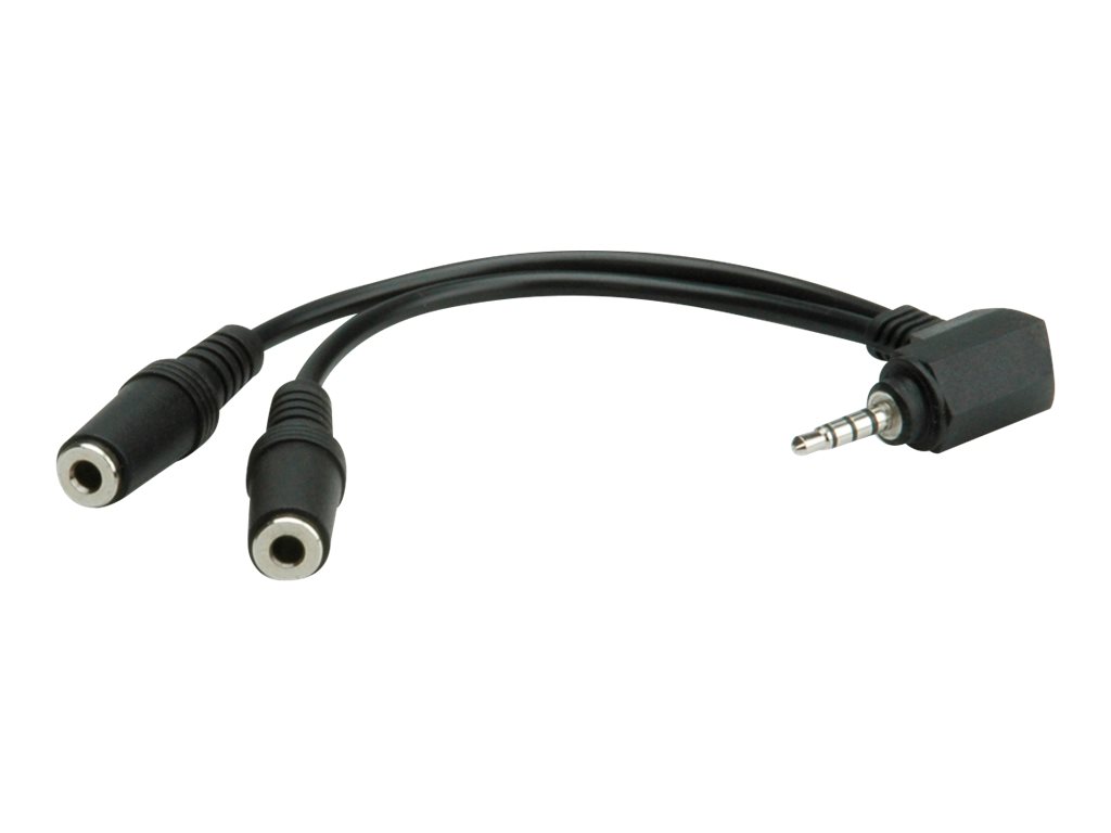 ROLINE Headsetadapter - 4-poliger Mini-Stecker männlich zu mini-phone stereo 3.5 mm weiblich