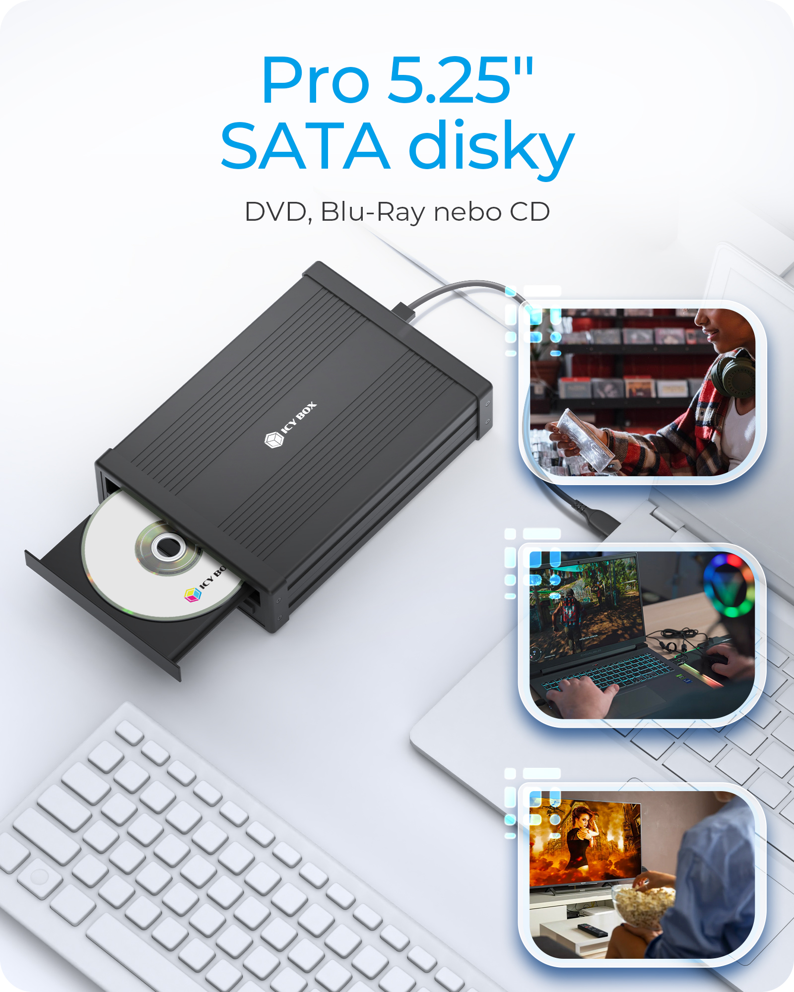 ICY BOX IB-525-U3 - Speichergehäuse - SATA 6Gb/s - USB 3.2 (Gen 1), Ansicht 2