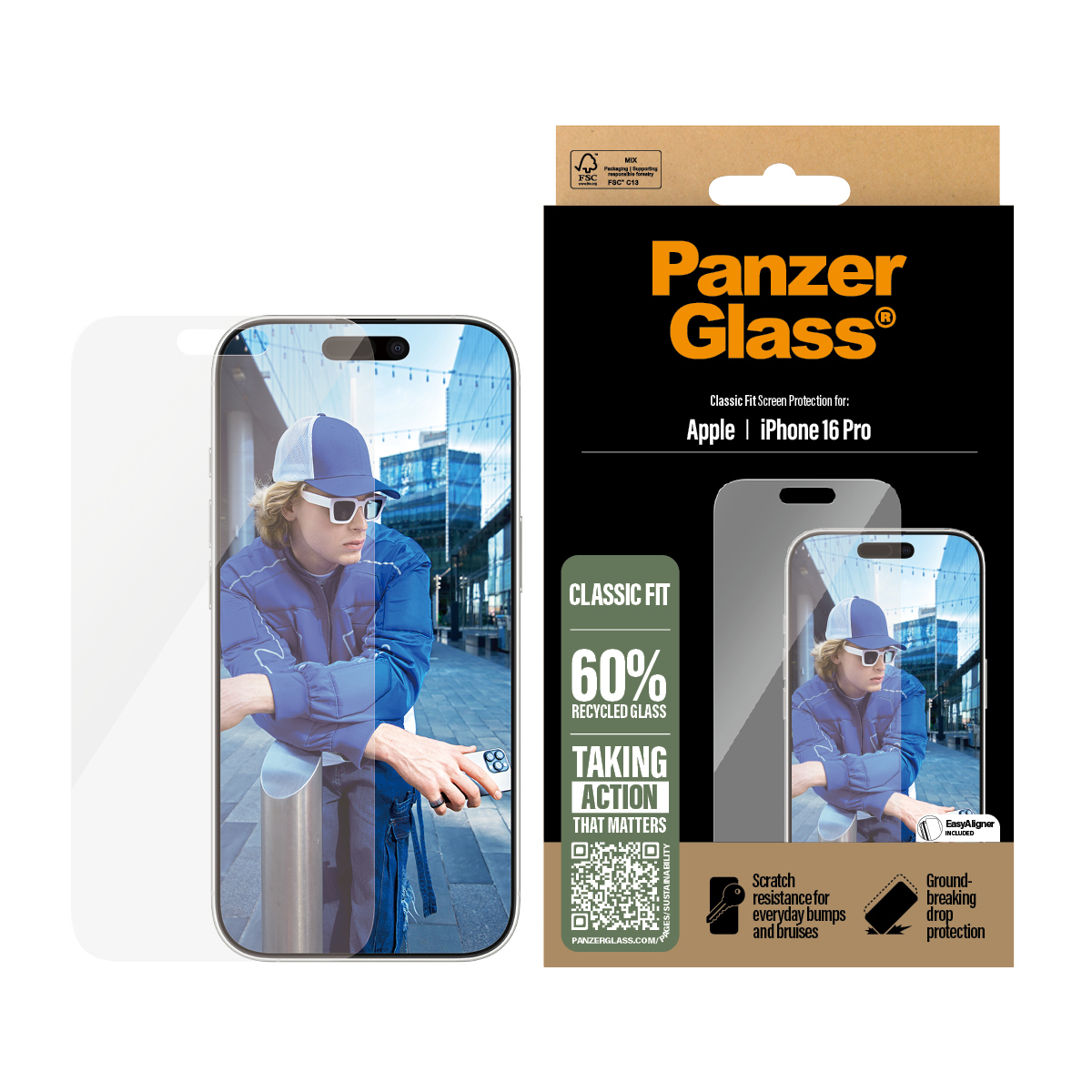 PanzerGlass iPhone 16 Pro Classic Fit, Ansicht 4