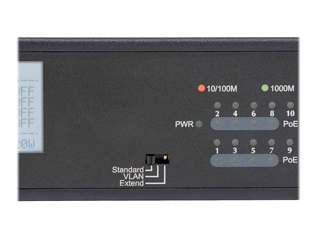 Intellinet 8-Port Gigabit Ethernet PoE+ Switch with 2 RJ45 Gigabit Uplink Ports and LCD Screen LCD Display IEEE 802.3ataf Power over Ethernet (PoE+PoE)