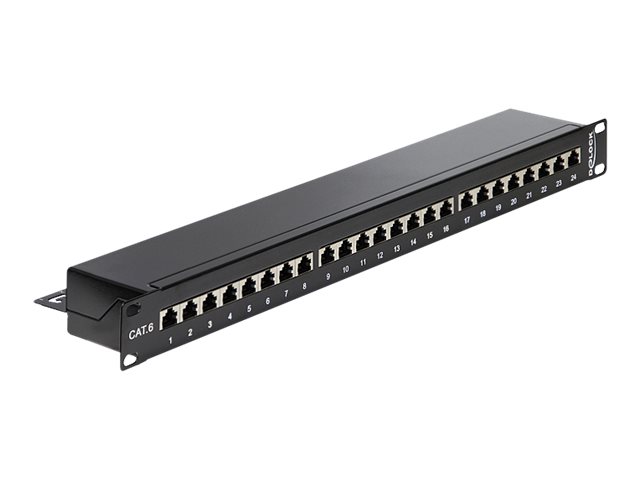 Delock Patch Panel - RJ-45 X 24 - Schwarz - 1U - 48.3 cm 19" (43298)