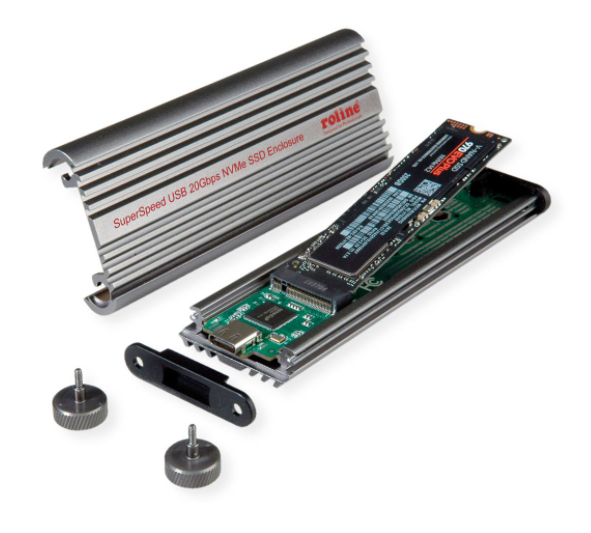 ROLINE Speichergehäuse - M.2 - M.2 NVMe Card - USB 3.2 (Gen 2x2), Ansicht 2