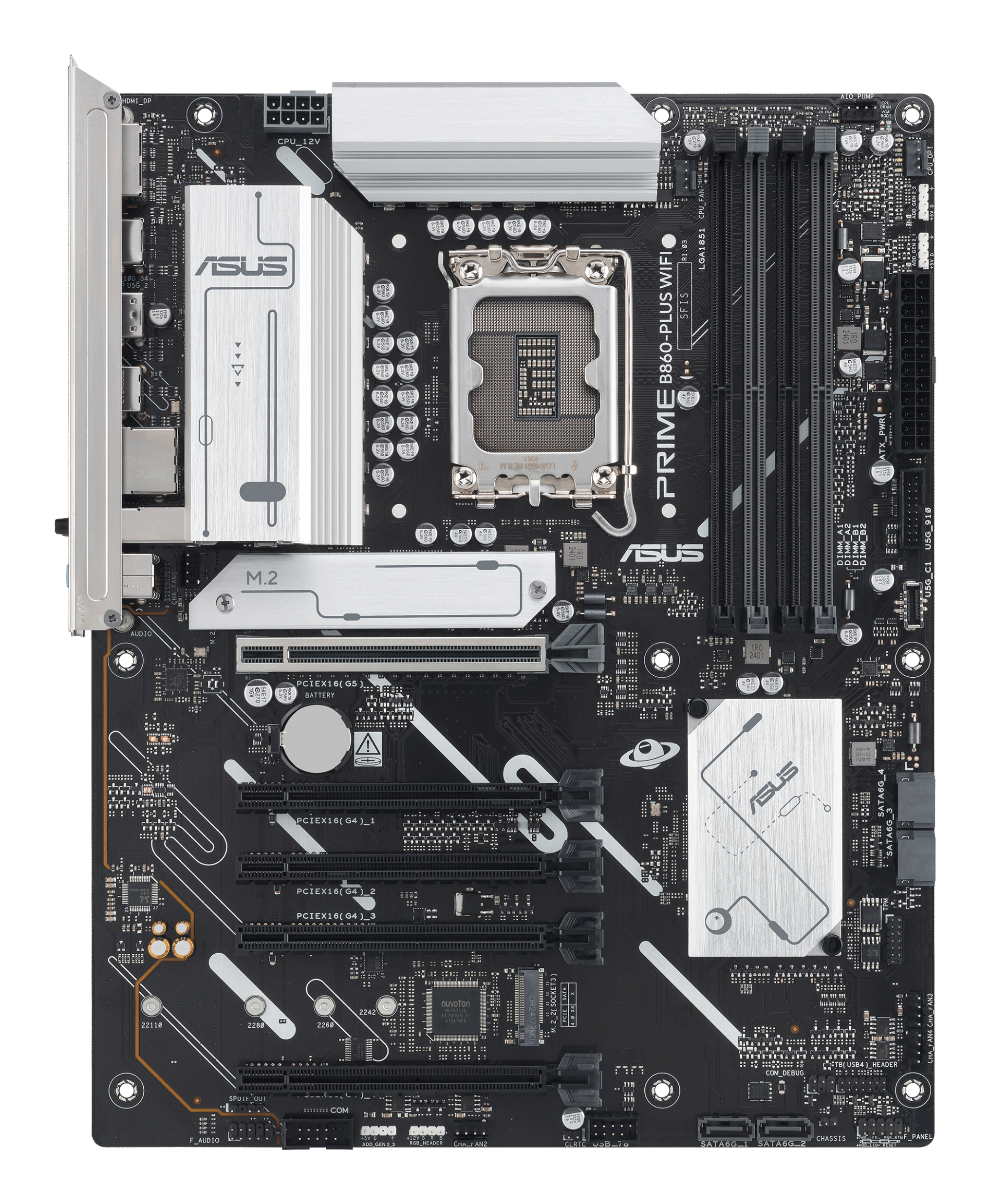 ASUS PRIME B860-PLUS WIFI - Motherboard - ATX - LGA1851-Sockel - B860 Chipsatz - Onboard-Grafik (CPU erforderlich), Ansicht 3