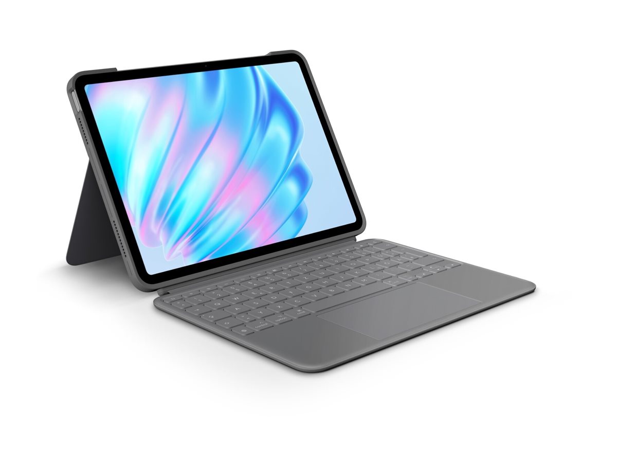 Logitech Combo Touch - Tastatur und Foliohülle - mit Trackpad - hintergrundbeleuchtet - Apple Smart connector - QWERTY - Italienisch - Oxford Gray - für Apple 13-inch iPad Air (M2)