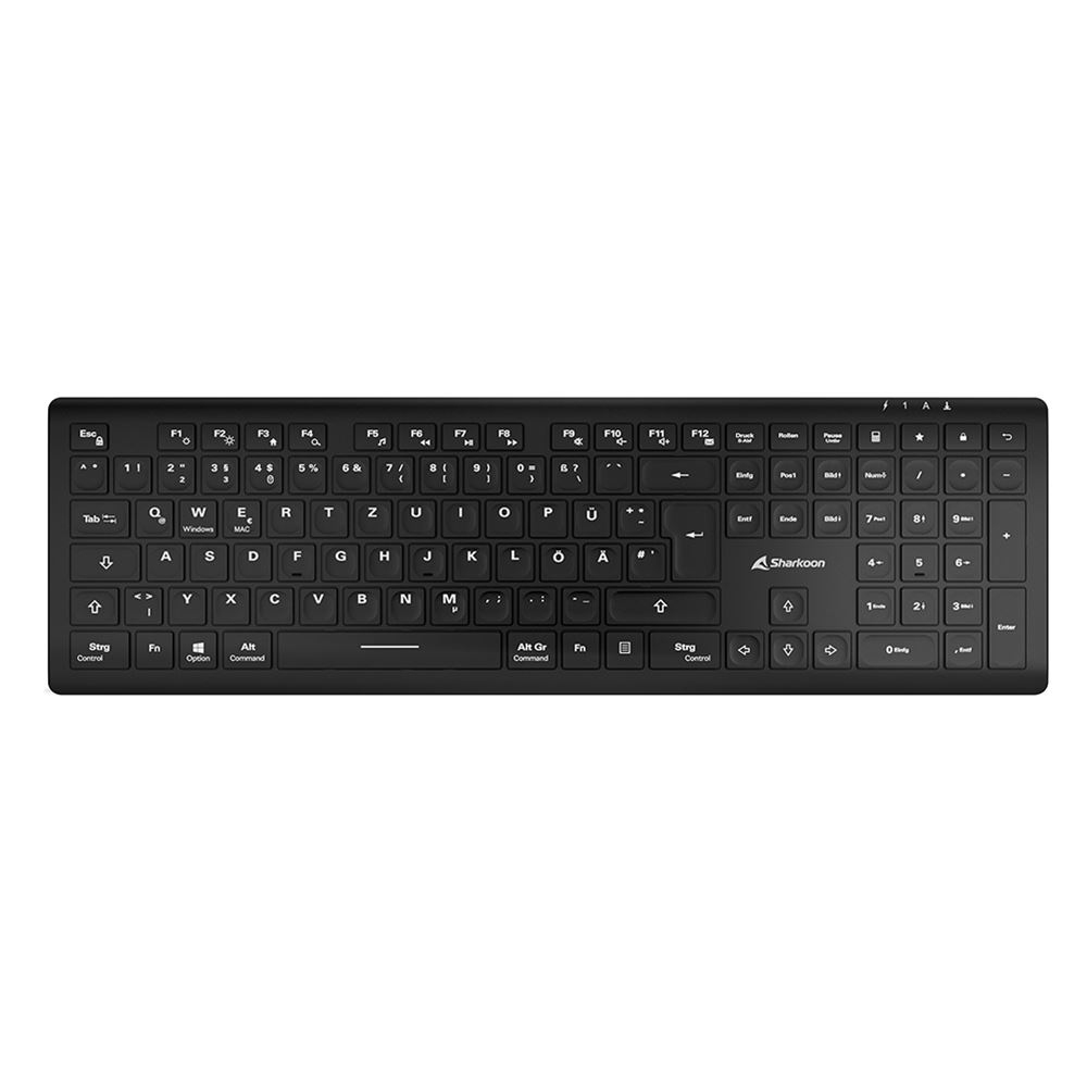 Sharkoon OfficePal K30W schwarz Rubberdome - TL: Deutsch, QWERTZ, Ansicht 2