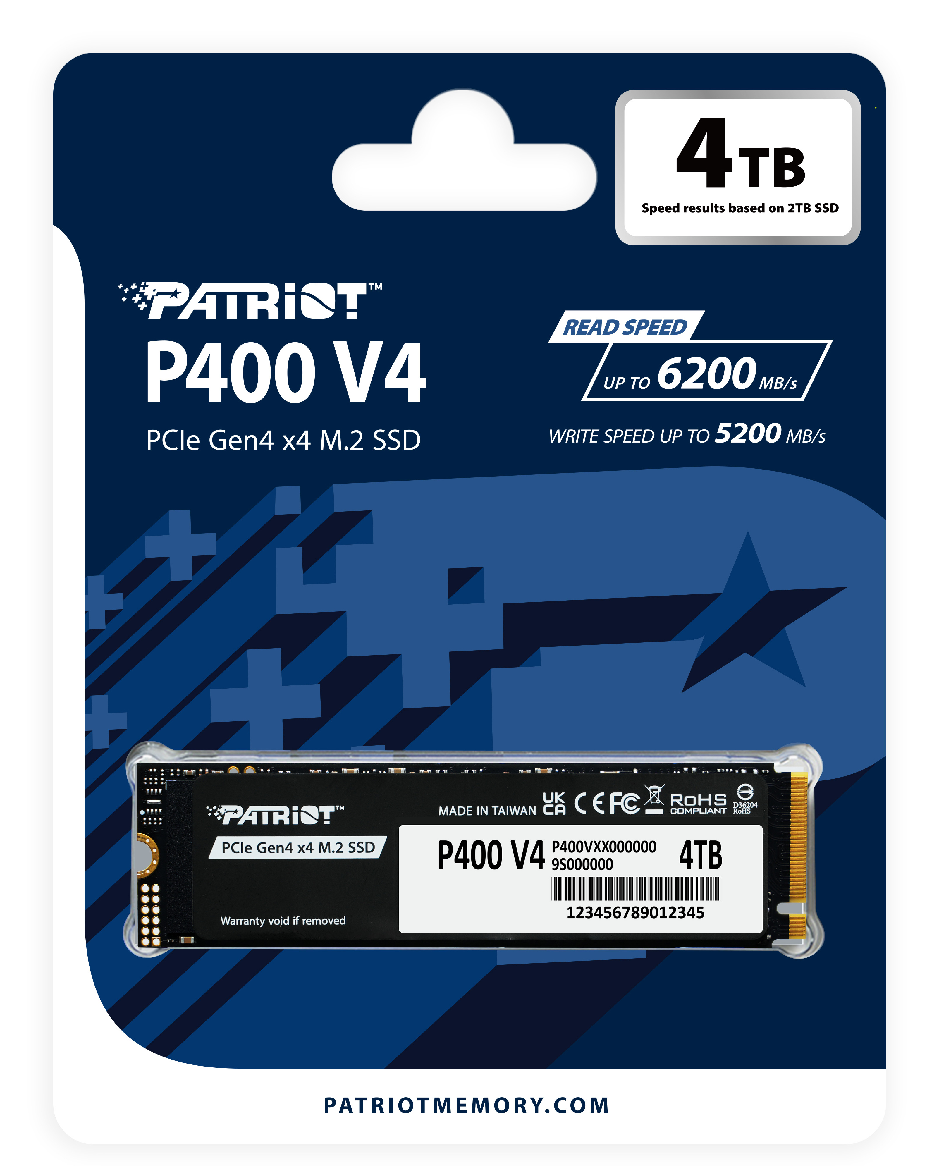 PATRIOT P400 V4 - SSD - 4 TB - intern - M.2 2280 - PCIe 4.0 x4 (NVMe), Ansicht 3