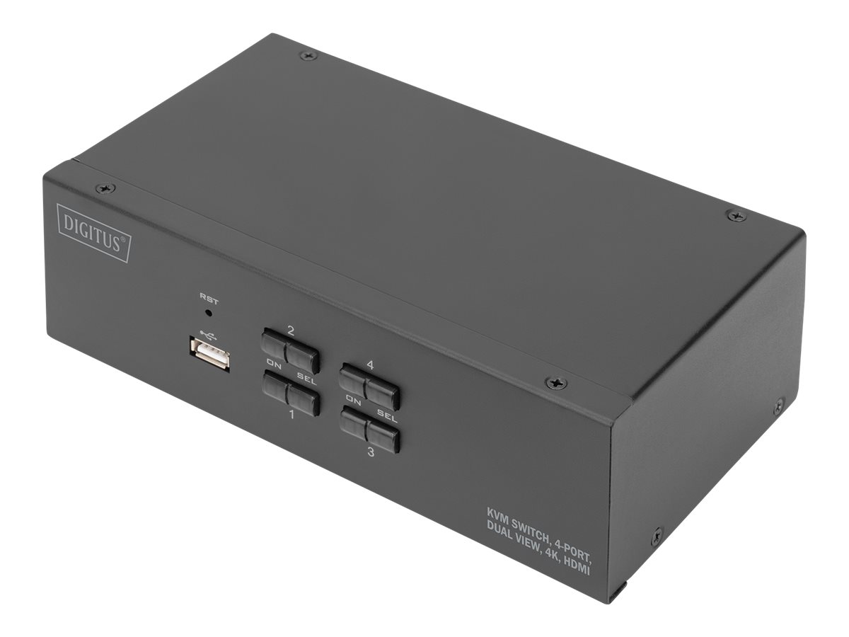 DIGITUS KVM-Switch 4-Port Dual-Display 4K HDMI®