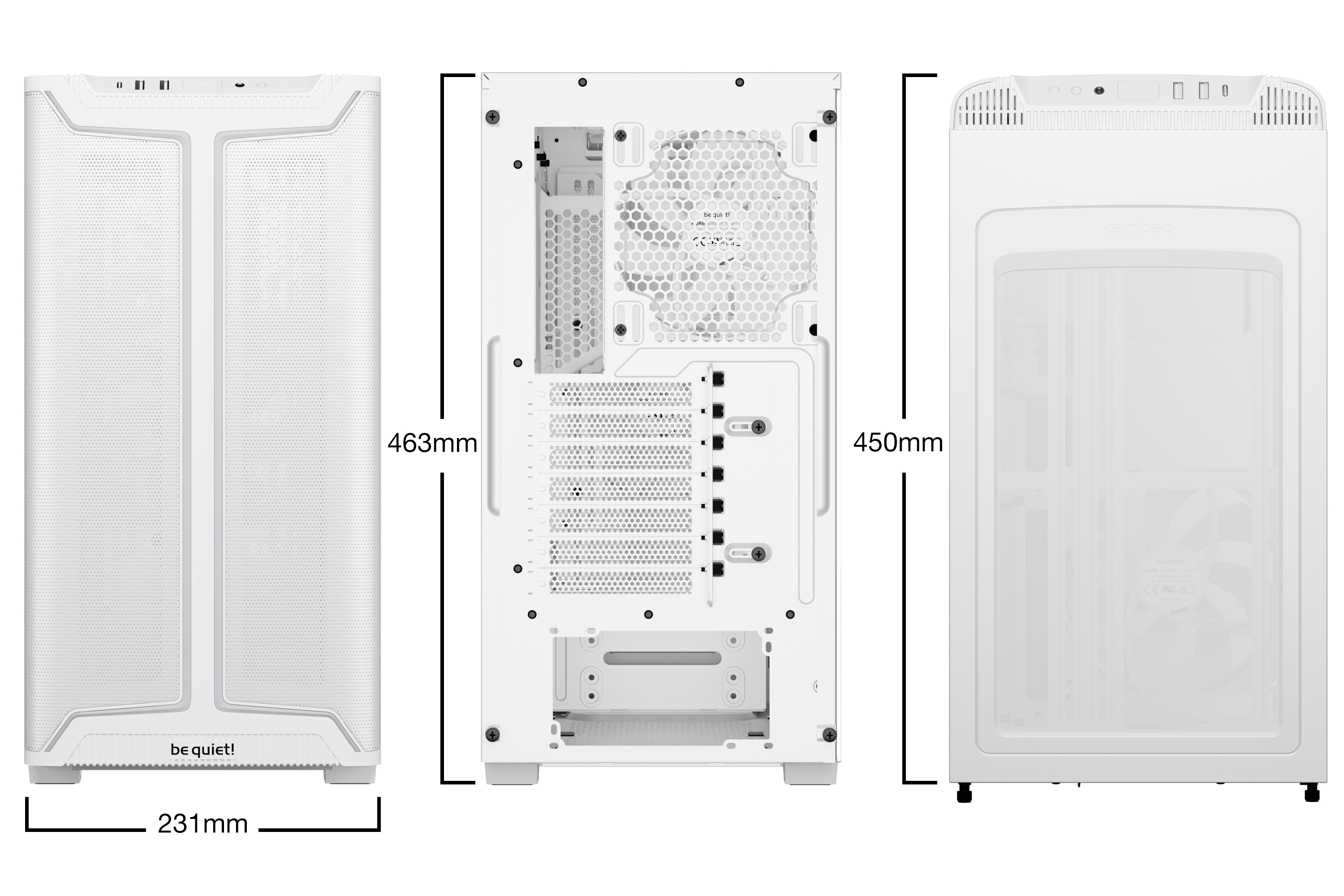 Be Quiet! PURE BASE 501 DX White (weiß), Ansicht 3