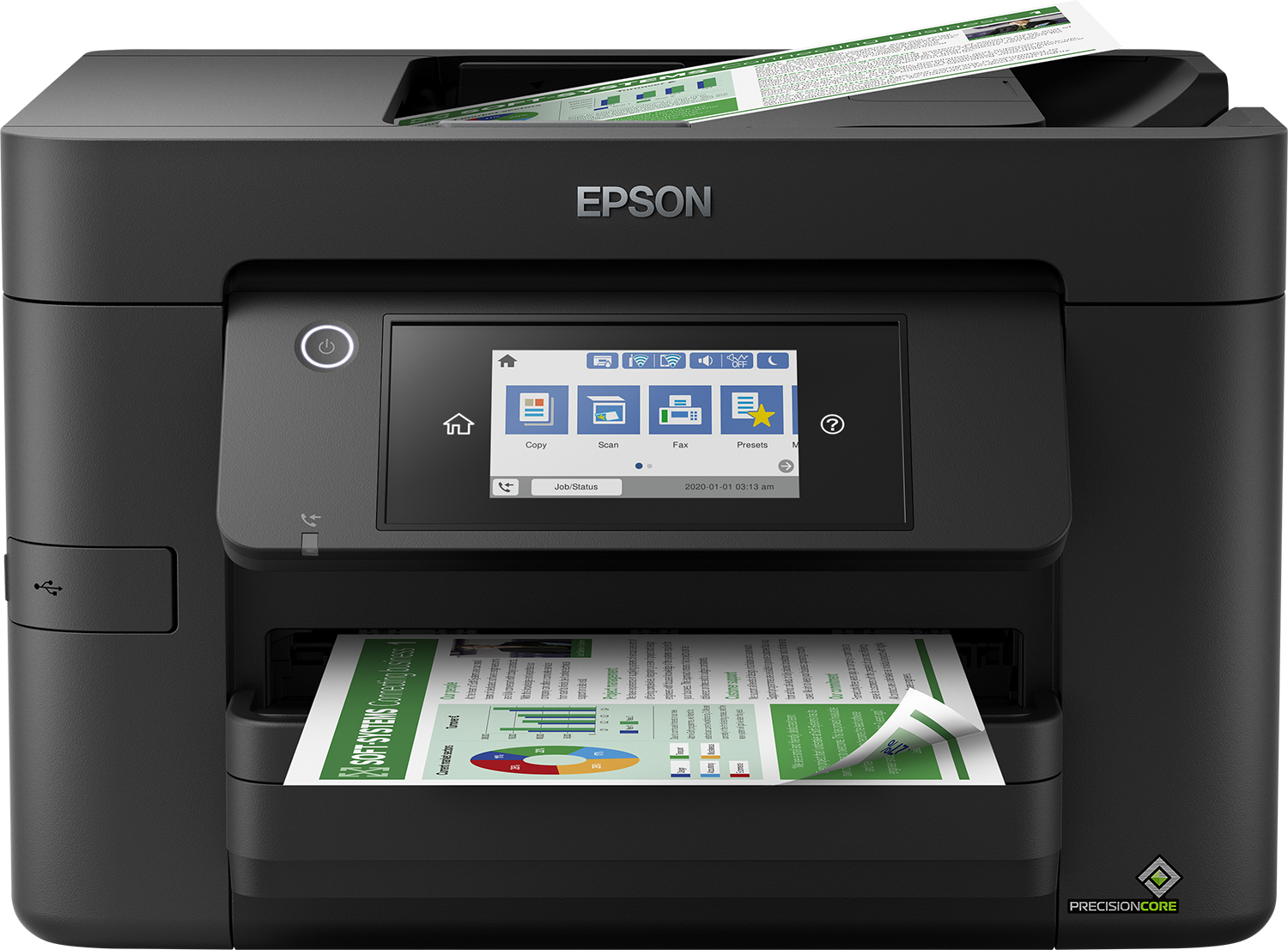 Epson WorkForce Pro WF-4820DWF, Tintenstrahl, Farbdruck, 4800 x 2400 DPI, Farbscan, A4, Schwarz