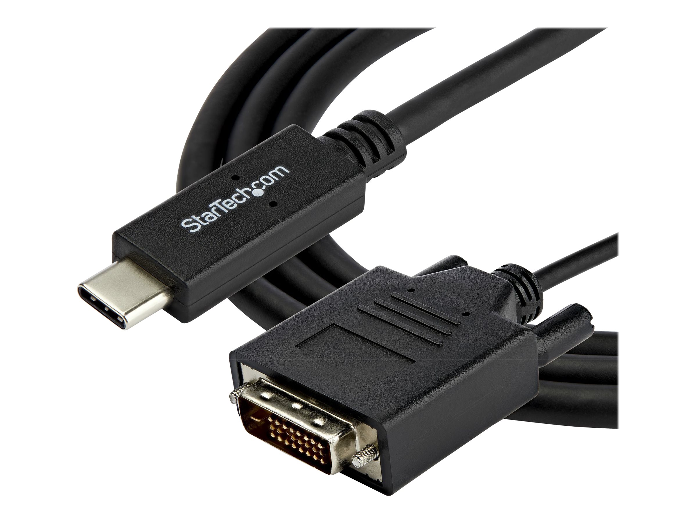 StarTech.com 3.3 ft / 1 m USB-C to DVI Cable - USB Type-C Video Adapter Cable - 1920 x 1200 - Black (CDP2DVIMM1MB)