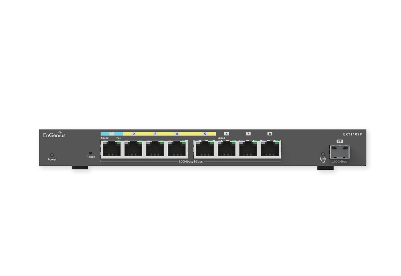 EnGenius Switch full managed Extender• 8x 1 GbE• 4x PoE at• 1x SFP• - Switch - 8-Port, Ansicht 2