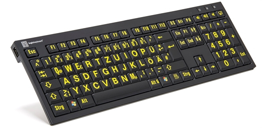 Logickeyboard XL Print PC Slim Line NERO - Tastatur - TL: Deutsch, QWERTZ, Ansicht 2