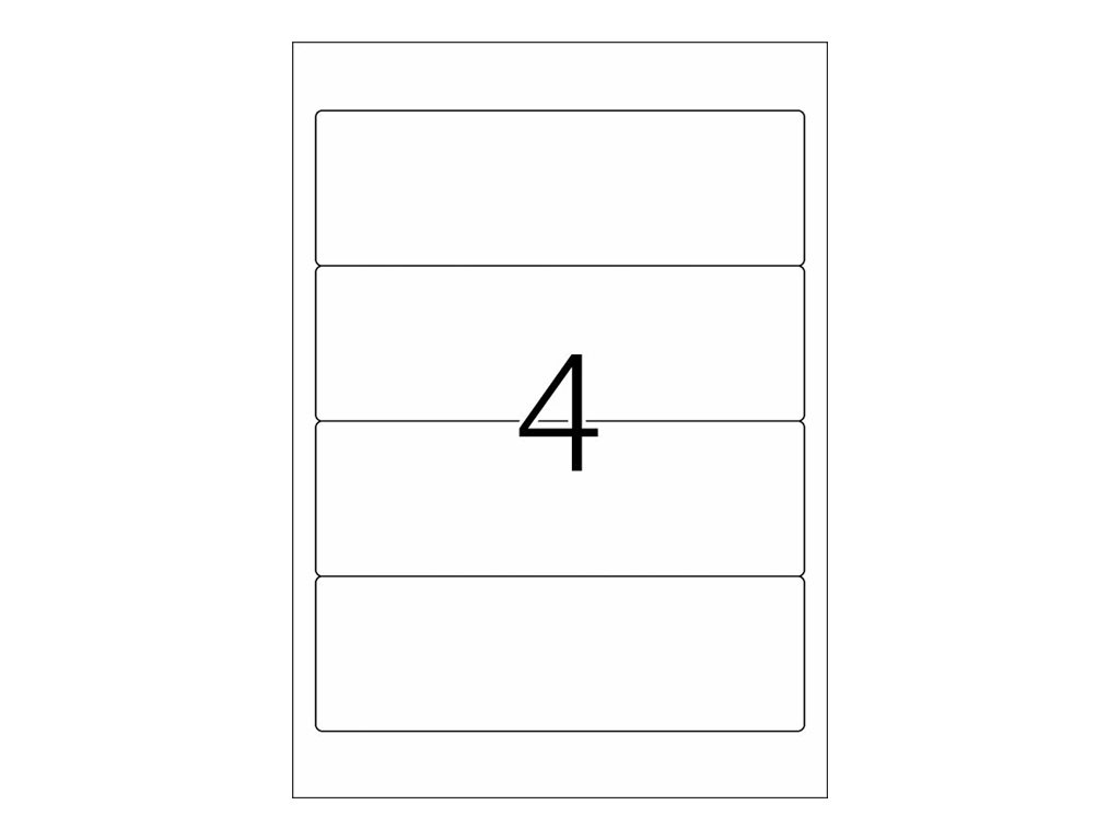 HERMA Special - Papier - matt - permanent selbstklebend - beschichtet - weiß - 192 x 61 mm - 90 gm² - 100 Etikett(en) (25 Bogen x 4)