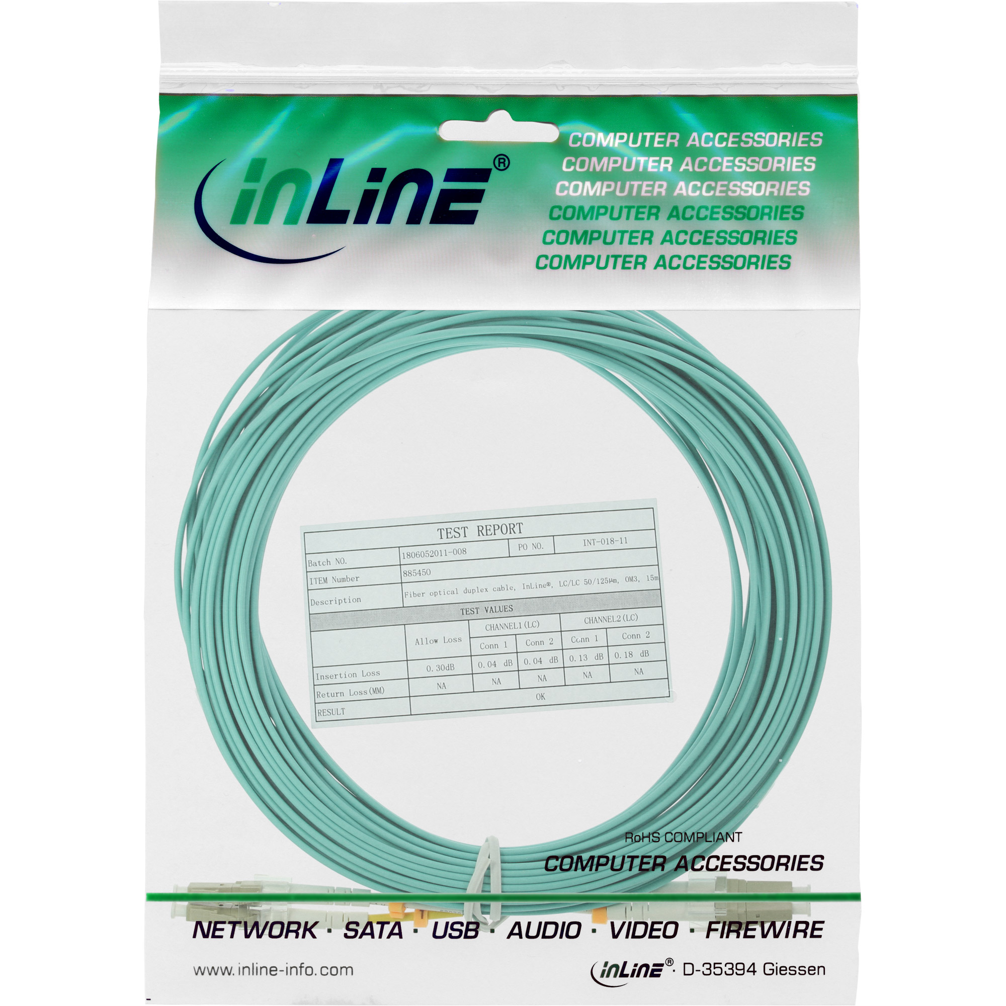 InLine LWL Duplex Kabel - LCLC - 50125µm - OM3 - 3m