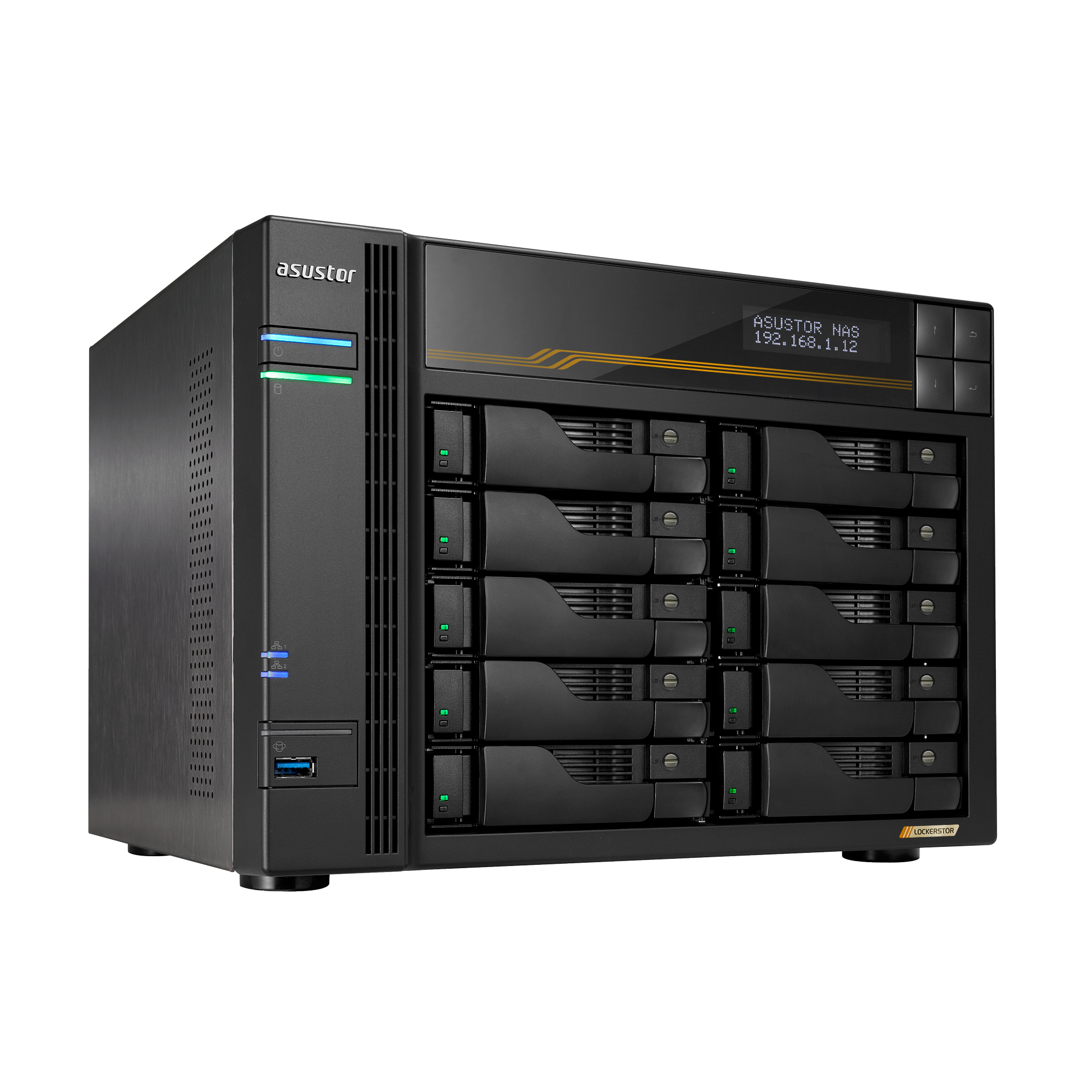 Asustor Lockerstor 10 Gen3 AS6810T 10 Bay - Storage Server, Ansicht 3