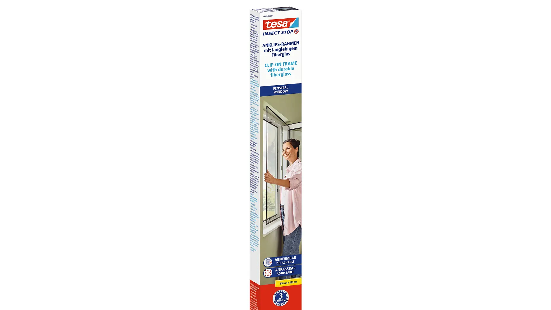 Tesa Fliegengitter Insect Stop Clip On anthrazit 1.0 x 1.2 m, Ansicht 2