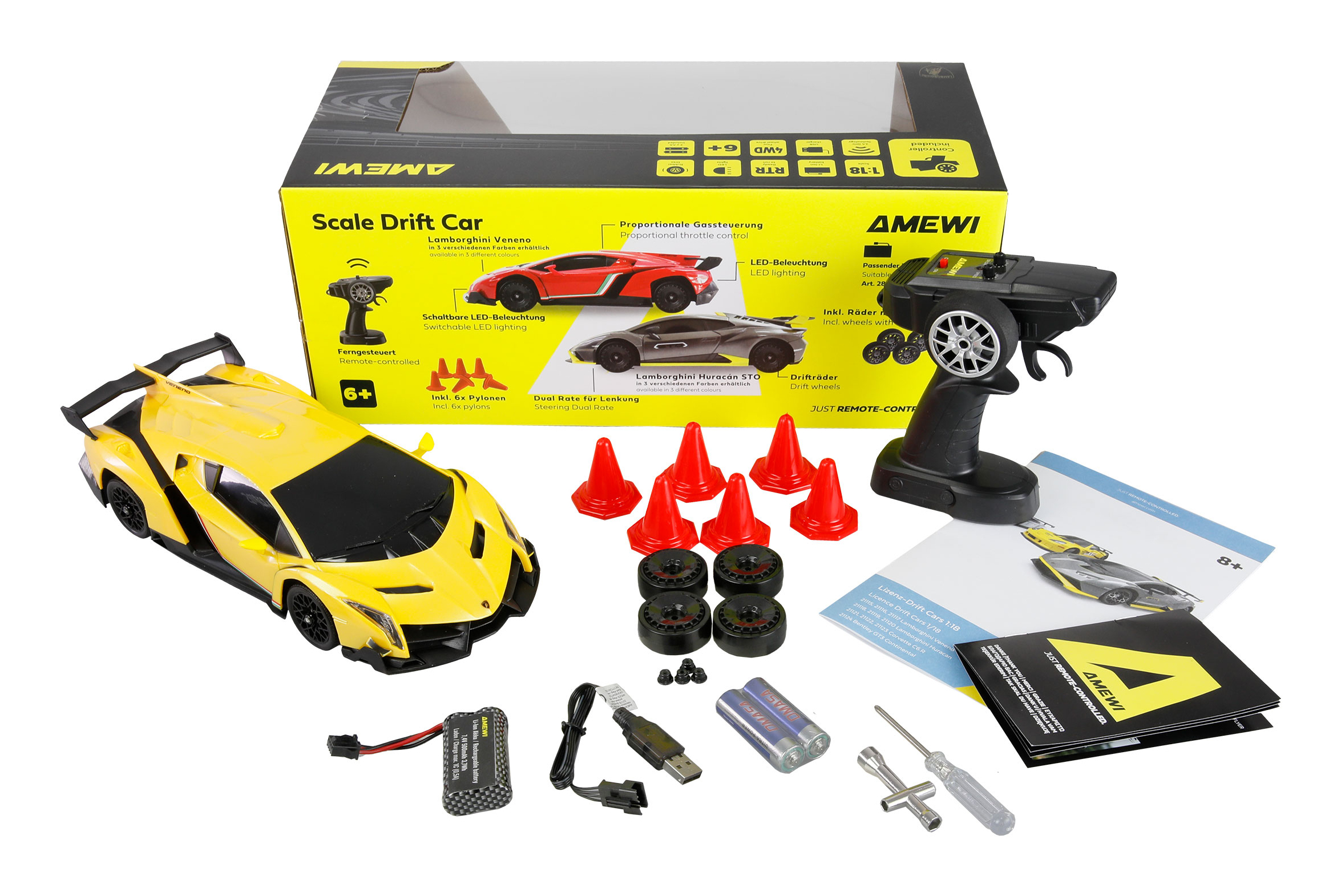 Amewi RC Drift Lamborghini Veneno gelb, Ansicht 4