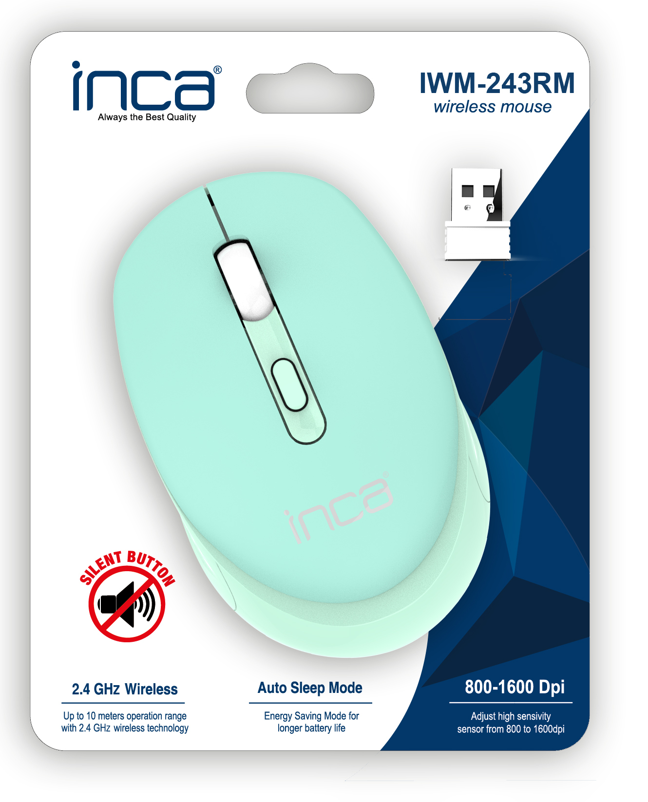 INCA Maus IWM-243RM CANDY DESIGN Blau 2.4GHz - Maus, Ansicht 3