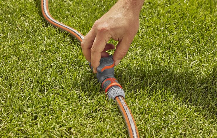 Gardena Coupling with Flow-Control Valve - Tropfbewässerungssystem - Kunststoff - Grau - Orange - Männlich/Männlich, Ansicht 2
